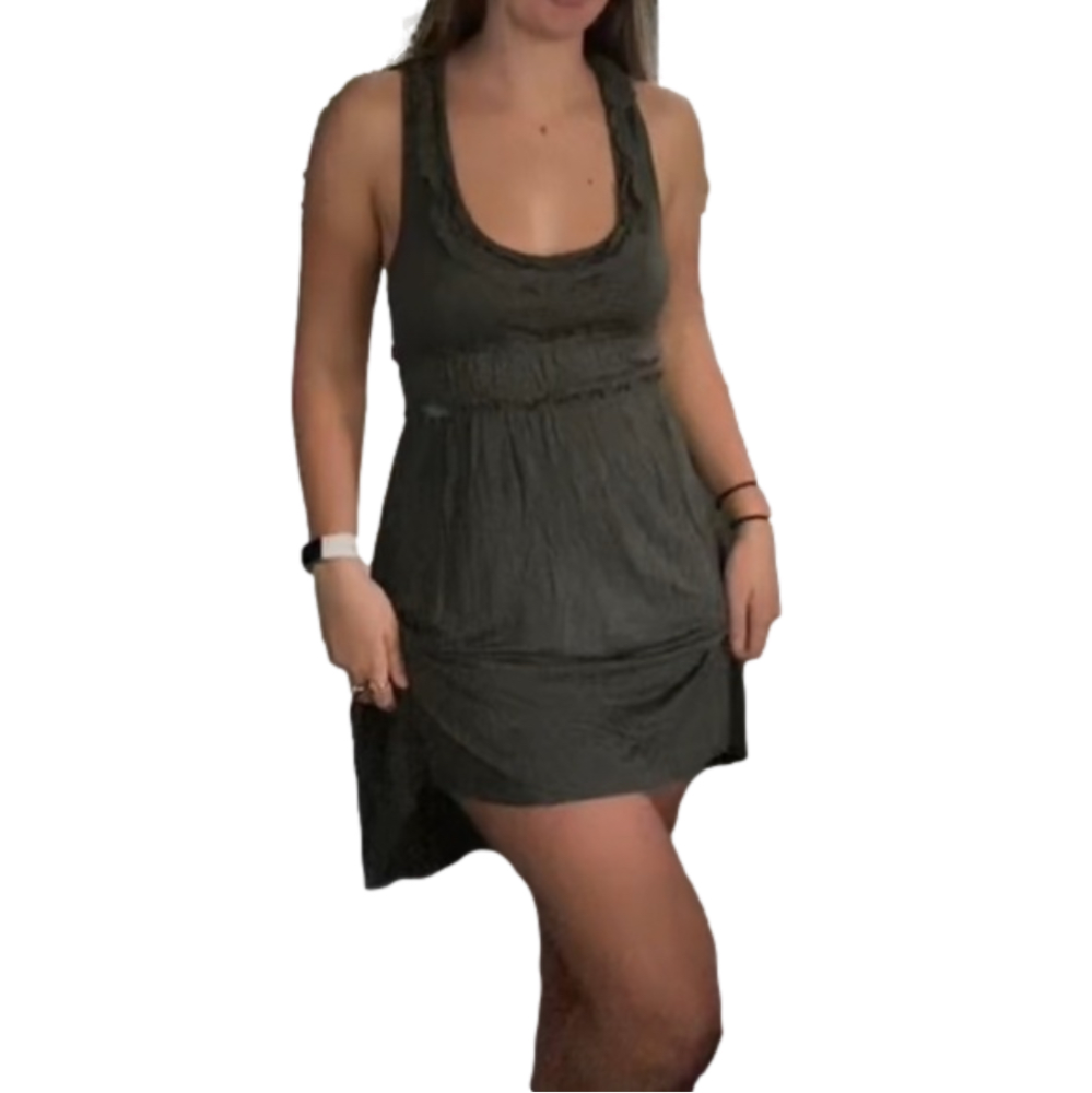 Vintage Havana army green sleeveless dress